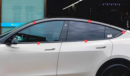 Black Titanium Window Frame Molding Cover Trim for Tesla Model 3 (2017-2023) 10 x