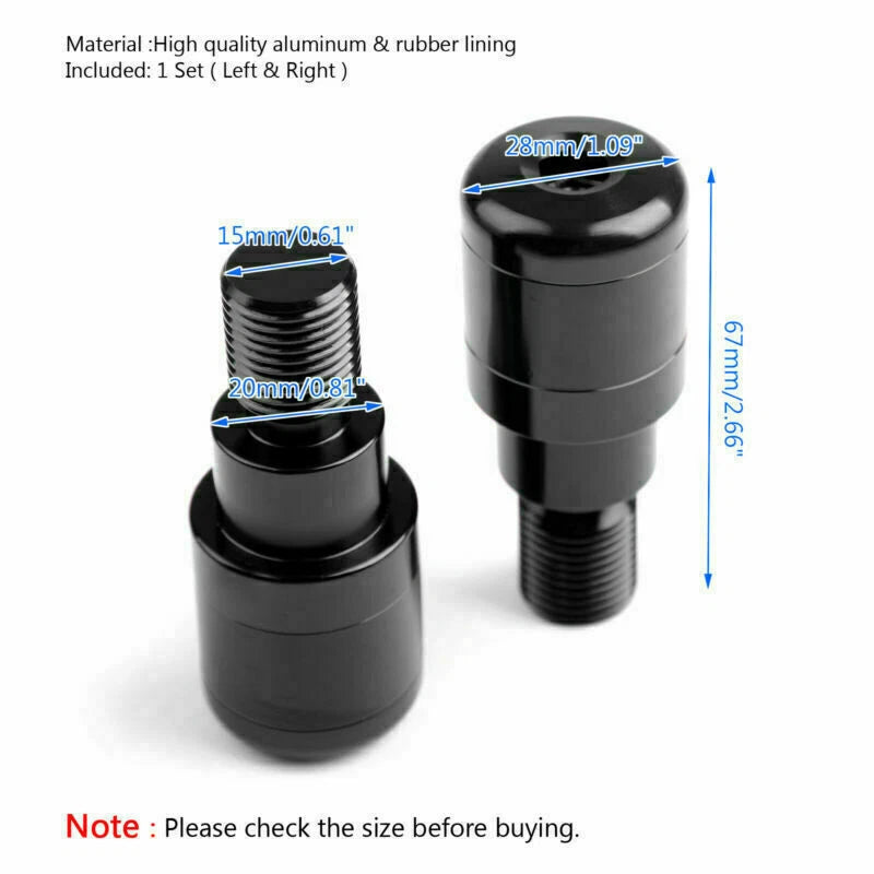 7/8" Aluminum Bar End Weights for Yamaha FZ07 MT07 MT09 (2014-2015)
