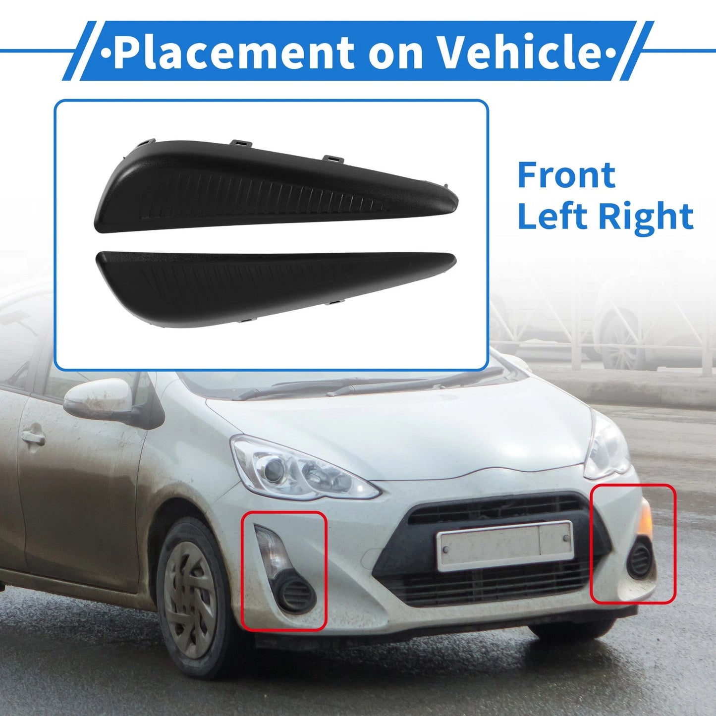 Fog Light Grills (2) for Toyota Prius (2019-2022)