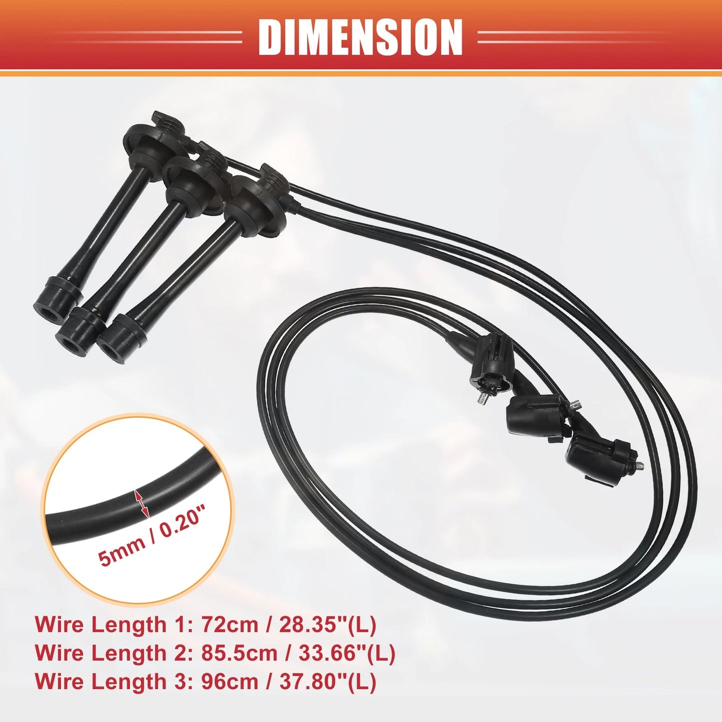 3 x Spark Plug Wire Ignition Coil Cables for Toyota Tundra (2000-2004)