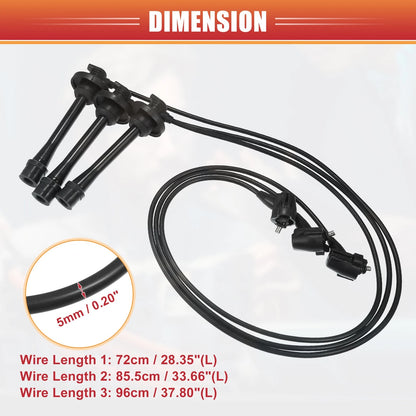 3 x Spark Plug Wire Ignition Coil Cables for Toyota Tundra (2000-2004)