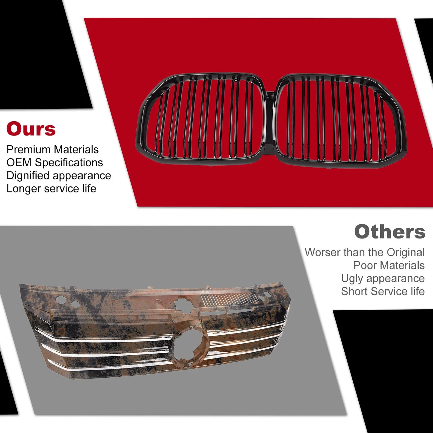 Gloss Black X5M Style Front Bumper Grille for BMW X5 F95 G05 (2019-2023)