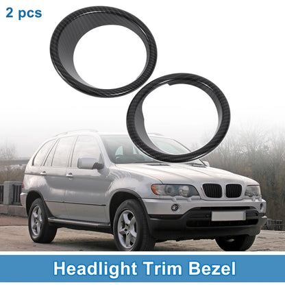 2 x Car Front Left Right Headlight Trim Bezels for BMW X5 (2014-2018)