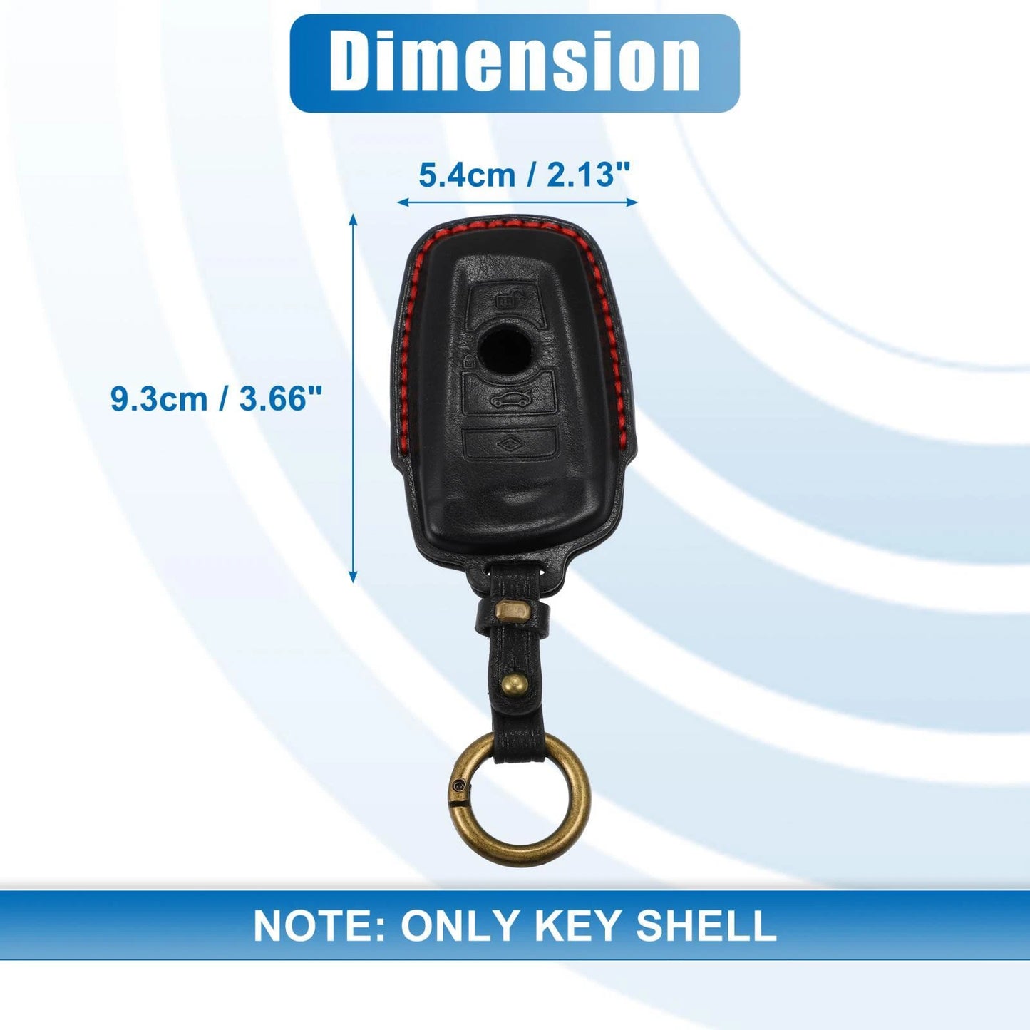Car Remote Key Fob Case Cover 4 Button Protector Faux Leather Black for BMW