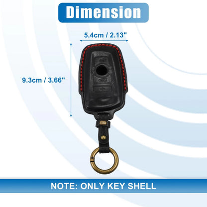 Car Remote Key Fob Case Cover 4 Button Protector Faux Leather Black for BMW