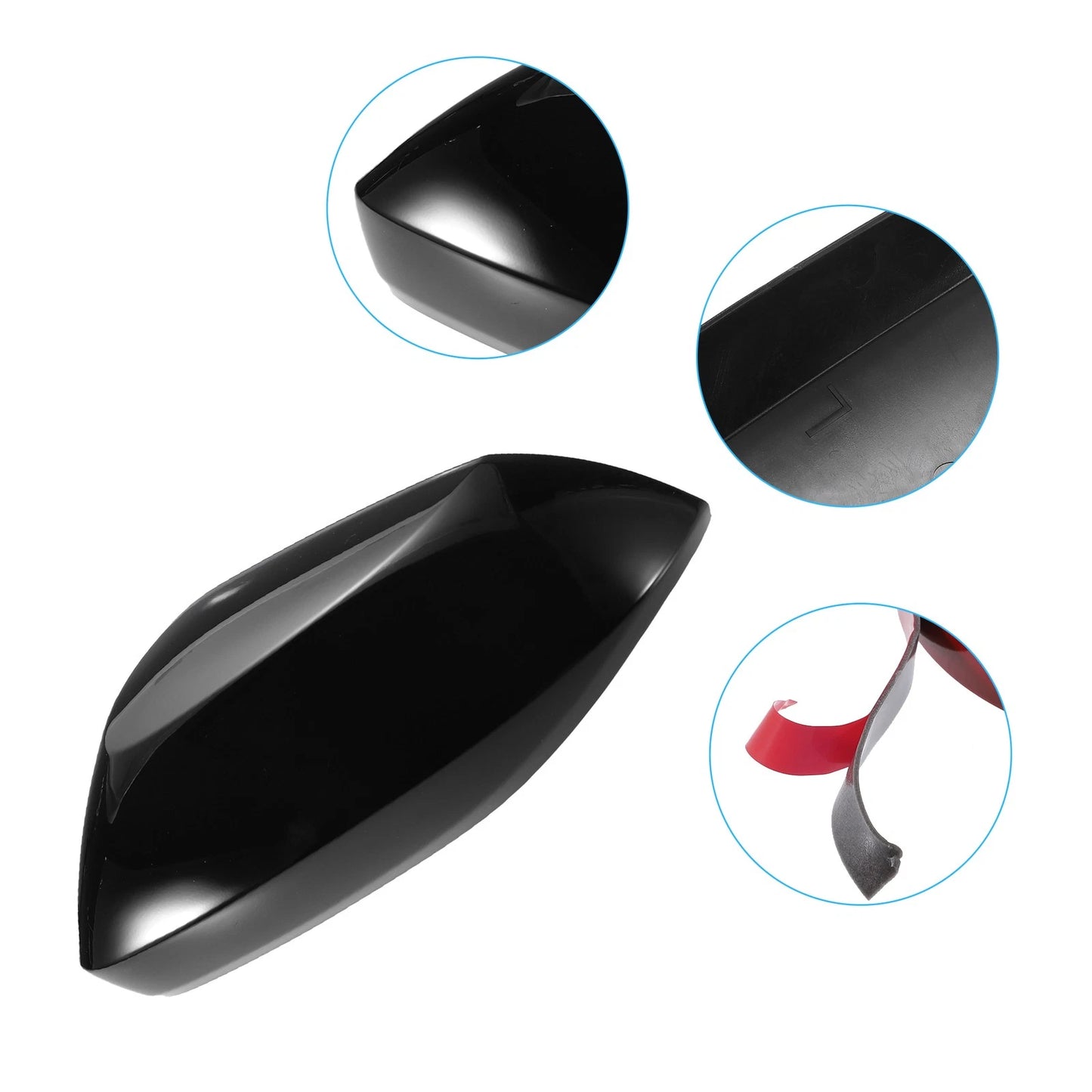 Glossy Black Side Door Rearview Mirror Cover Trim for Toyota Corolla (2019-2022)