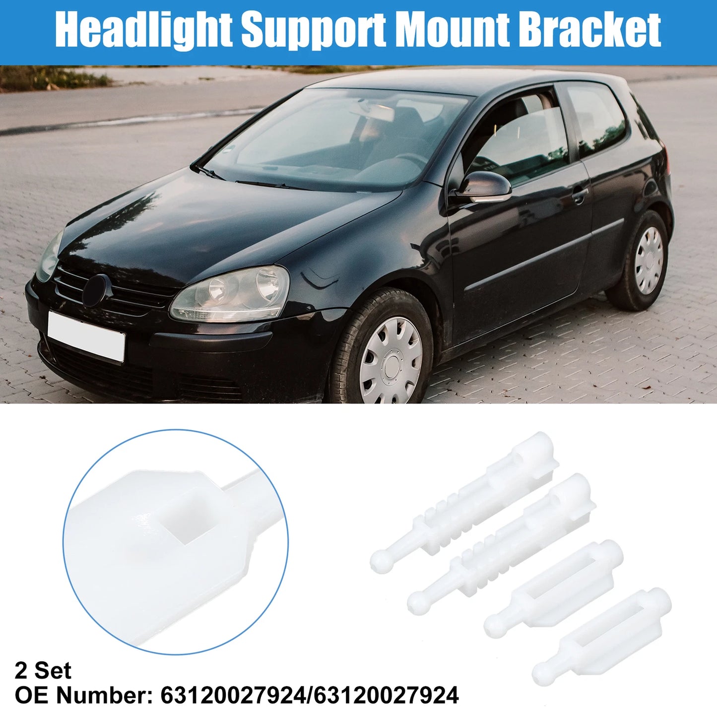 Headlight Bracket Support for BMW E39 1996-2000 (2 x)