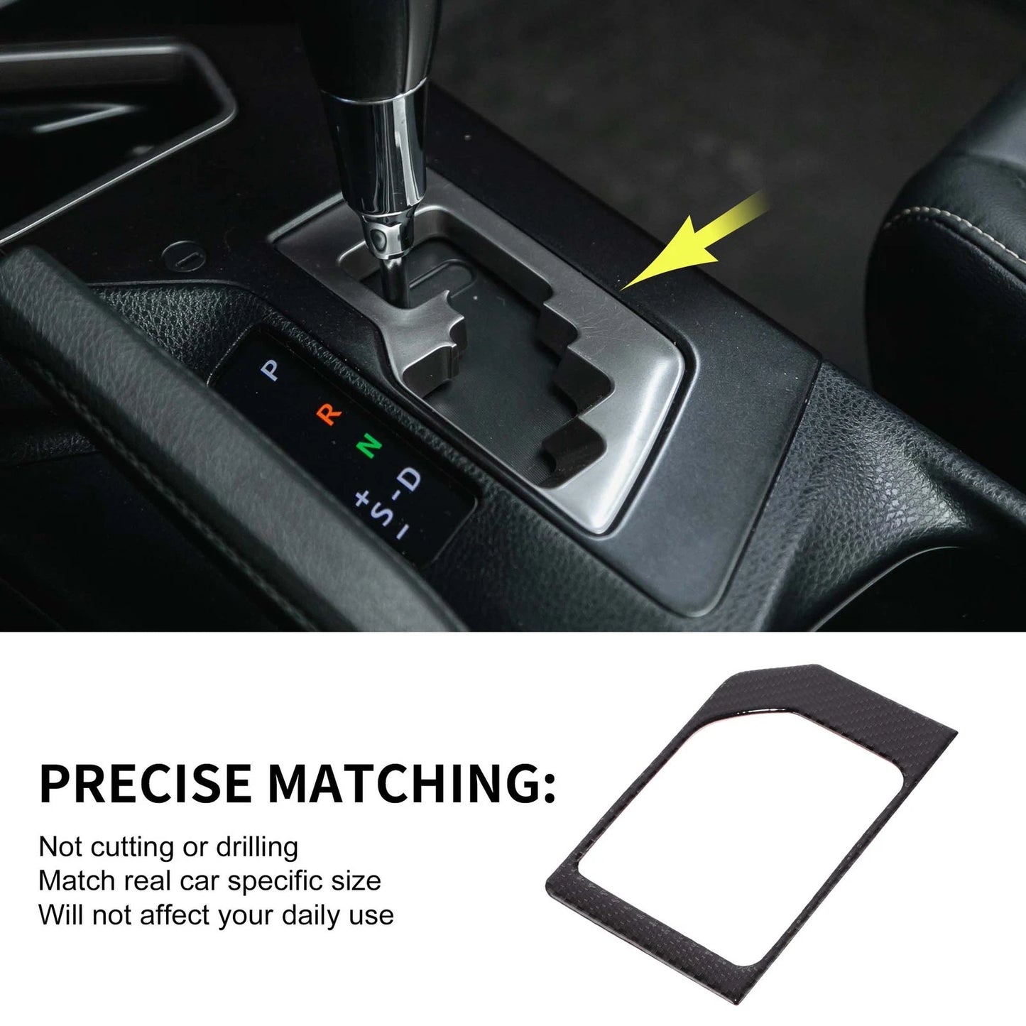Gear Shift Box Panel Decal Black Carbon Fiber for Toyota Tundra (2014–2021)