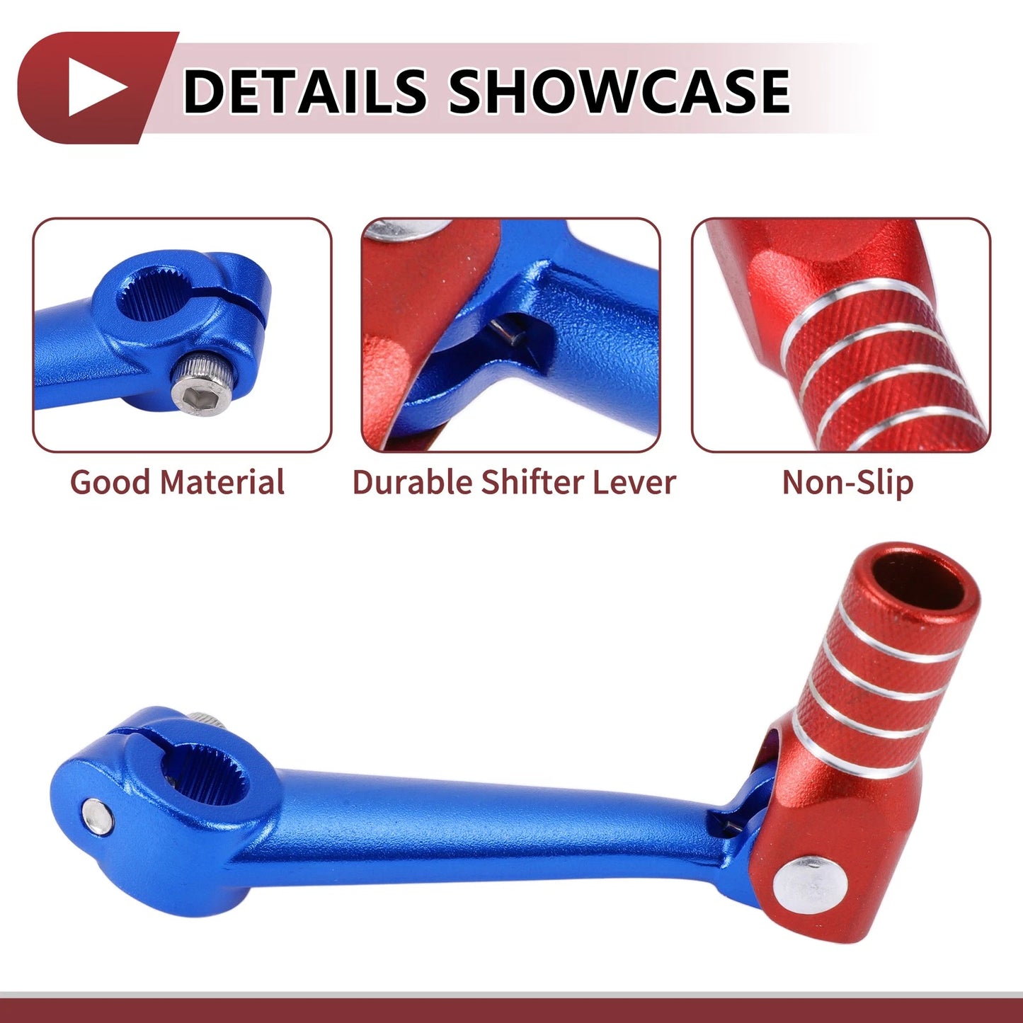 Folding Gear Shifter Lever Blue Red Silver Tone for Bosuer M5