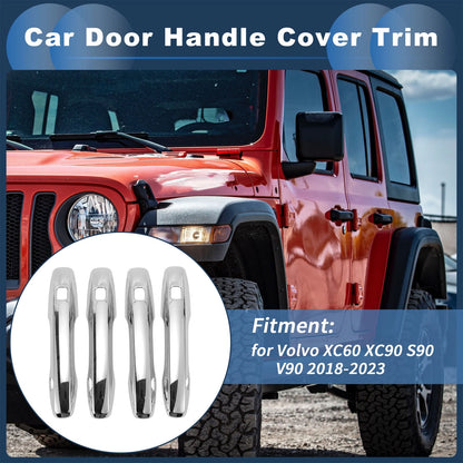 Silver Tone Door Handle Cover Trim for Volvo XC60 (2018-2023)