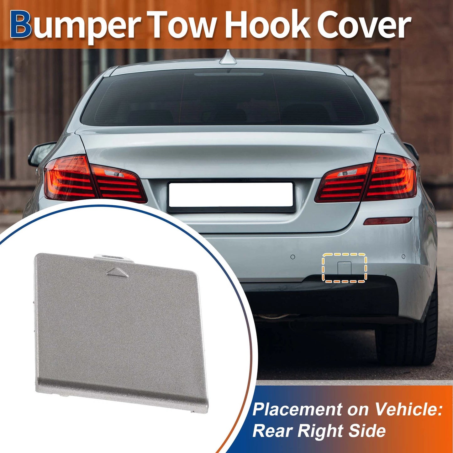 Rear Tow Hook Cover for BMW 5 Series (2011-2017) Bronze Metallic