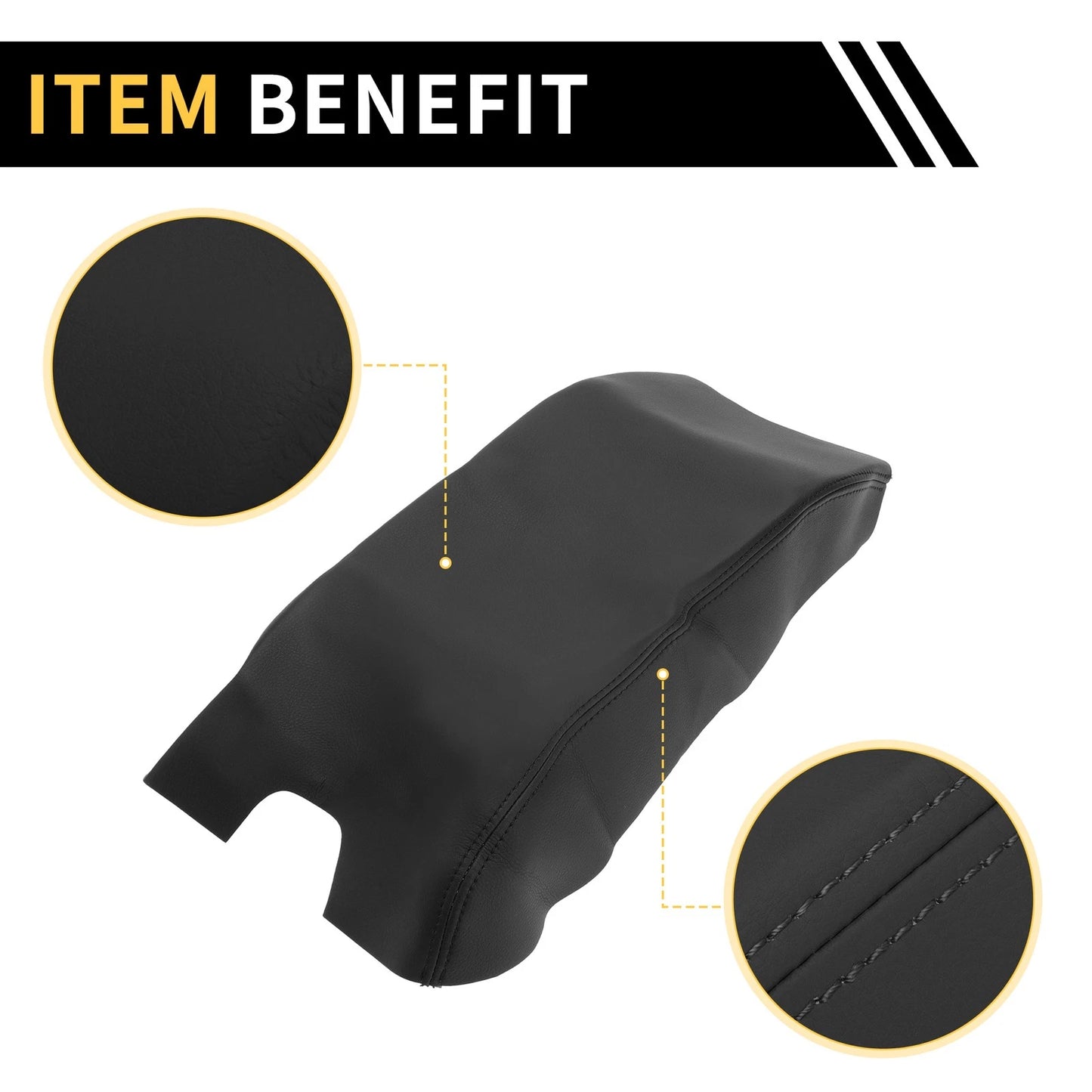 Microfiber Leather Center Console Armrest Cover for Ford F-150 (2015-2023)