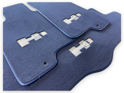 Tailored Dark Blue Floor Mats for Hummer H3 with H3 Emblem (2005-2010)