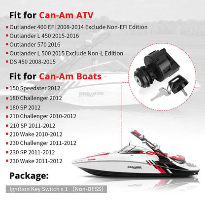 Ignition Switch and Matched Keys for Can Am Outlander