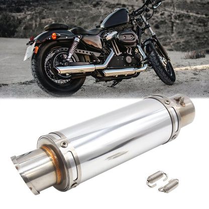 Exhaust Pipe Muffler Tip 51mm Stainless Steel Silver Tone for Motorcycle