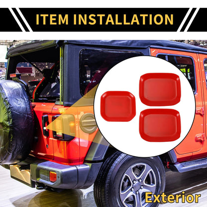 Red Exterior Door Handle Bowl Cover Trims for Jeep Gladiator (2020-2024)