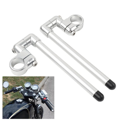 37MM Clip-On Handlebar for Universal Cafe Racer 7/8" Fork Tube Silver
