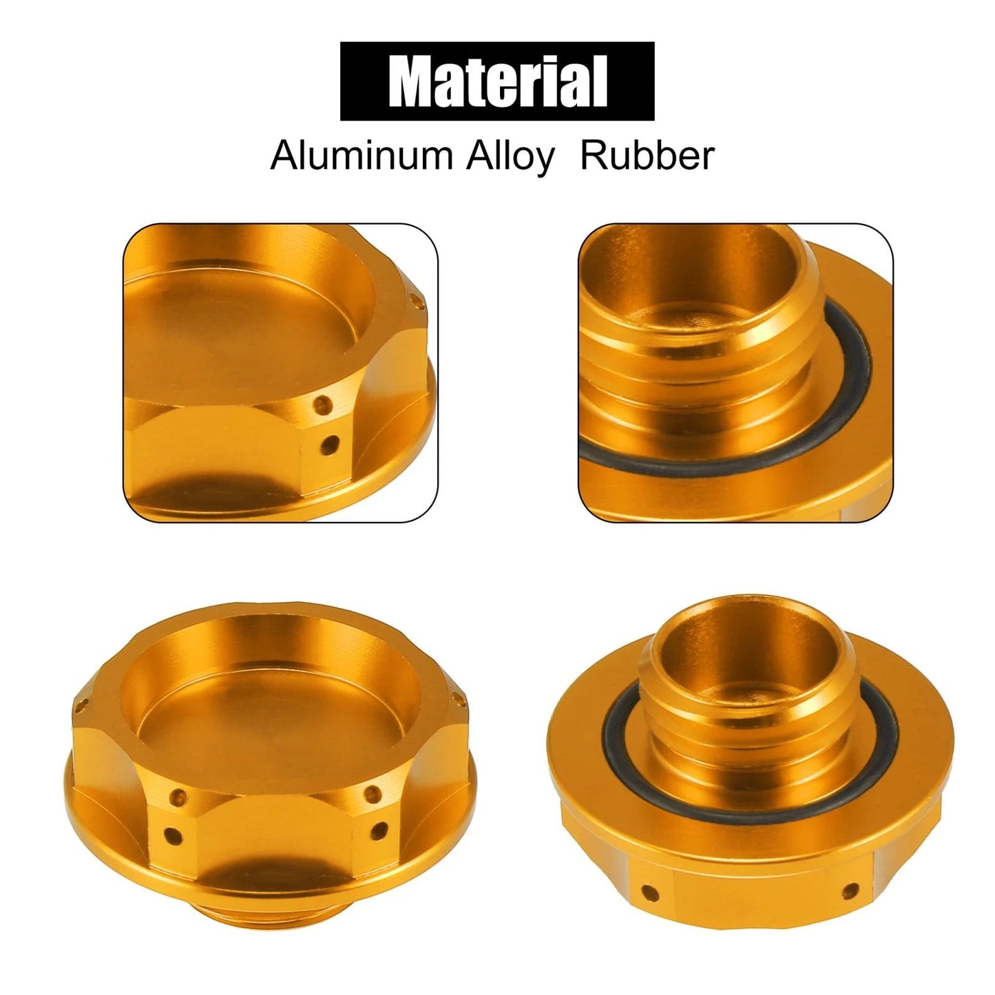 Gold Tone Oil Filler Cap Cover for Subaru Impreza, Outback, Legacy