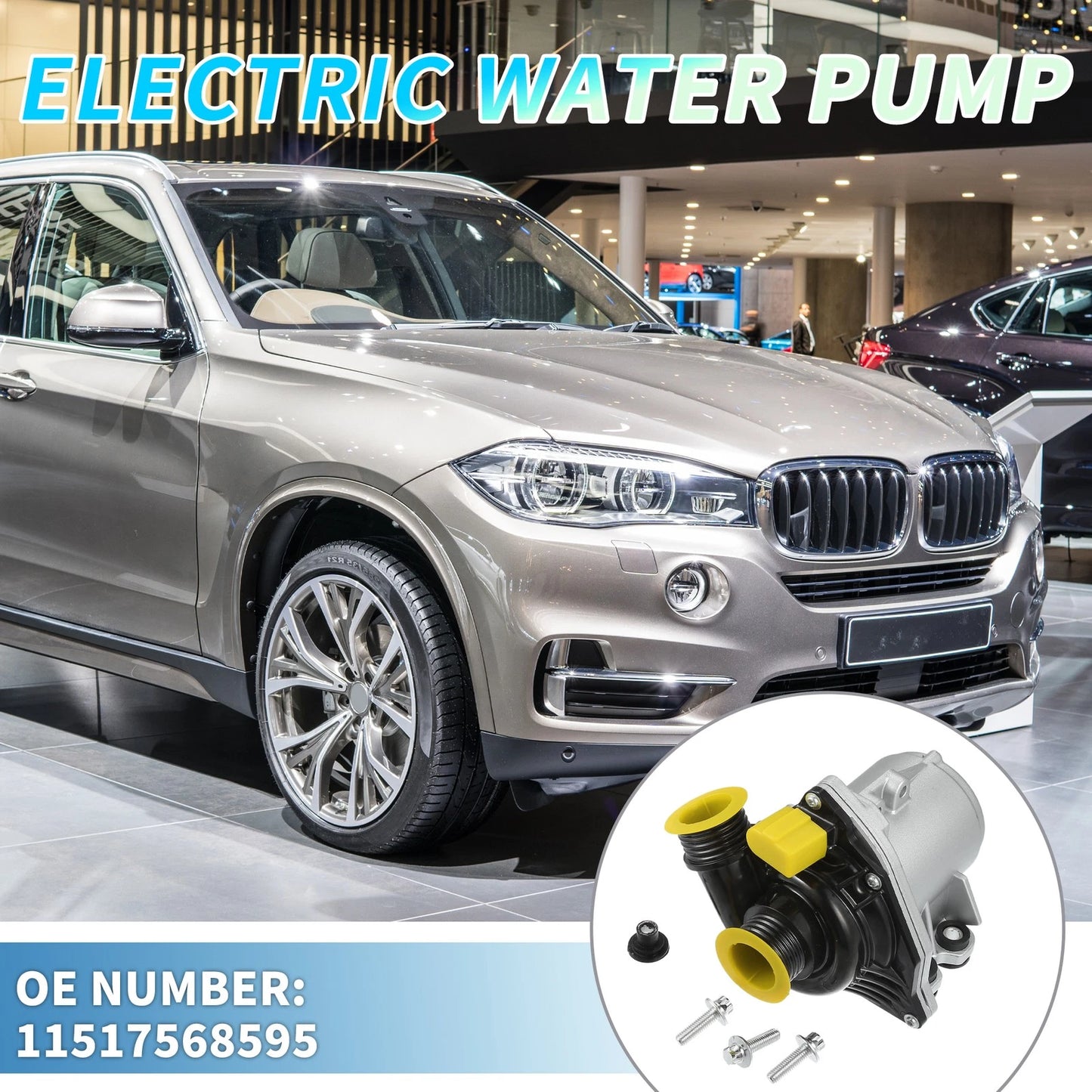 Electric Water Pump for BMW X5 2007-2010 with Screws Kit