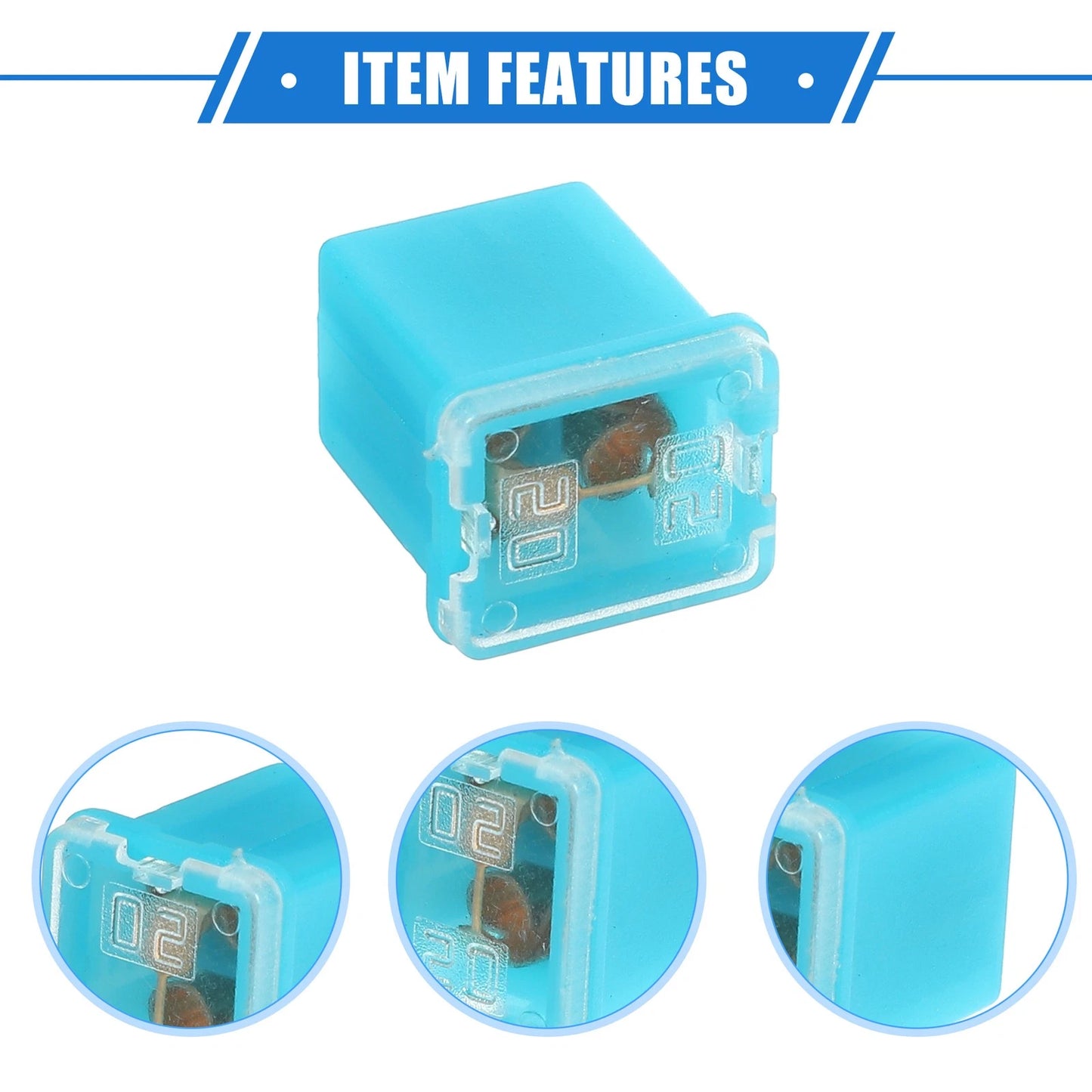10 Pcs Mini Box Shaped Fuse 20 Amps for Pickup Trucks & Cars (Various Years)