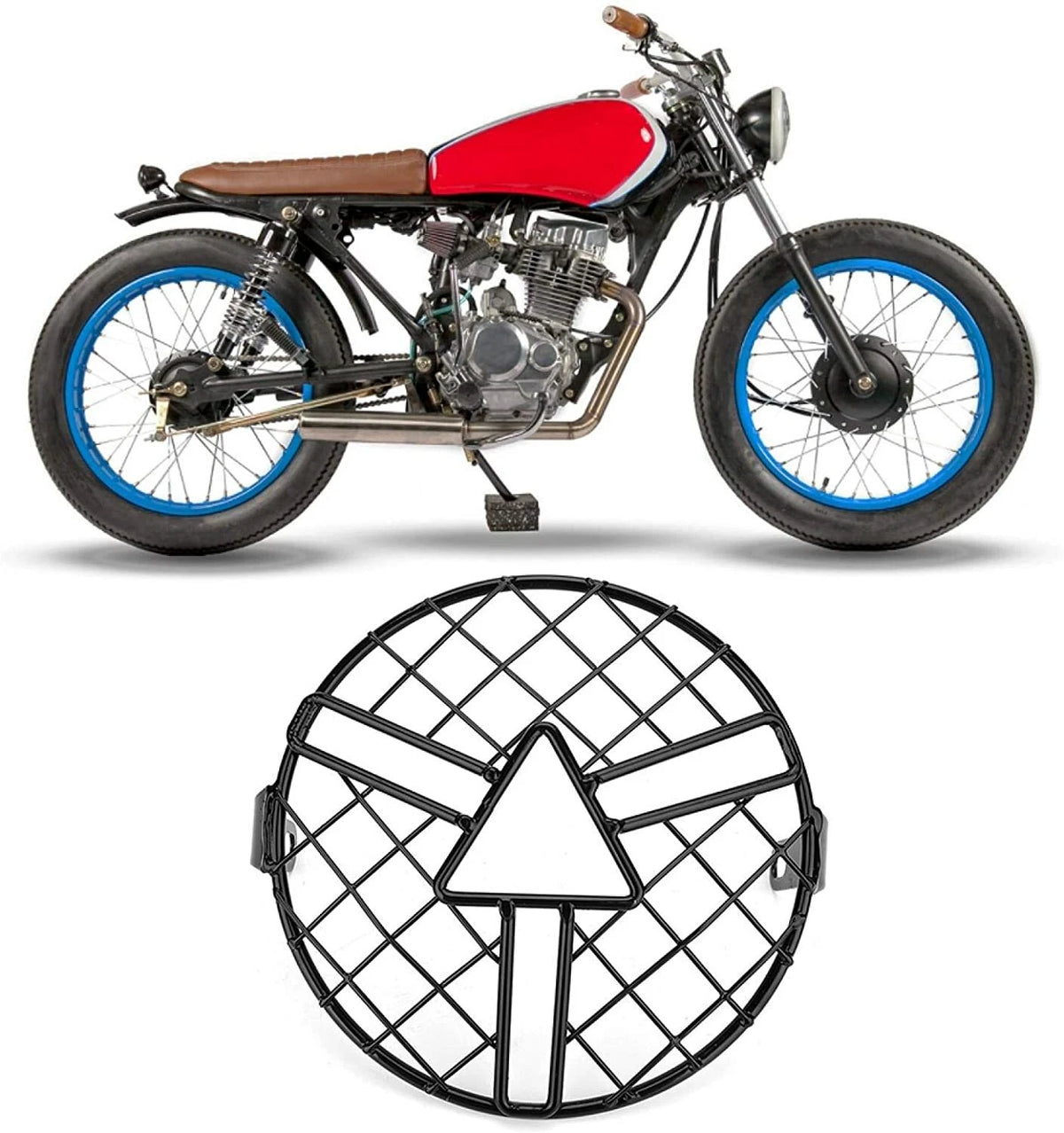 6.5" Headlight Grill Guard Light Cover for Cafe Racer Bobber