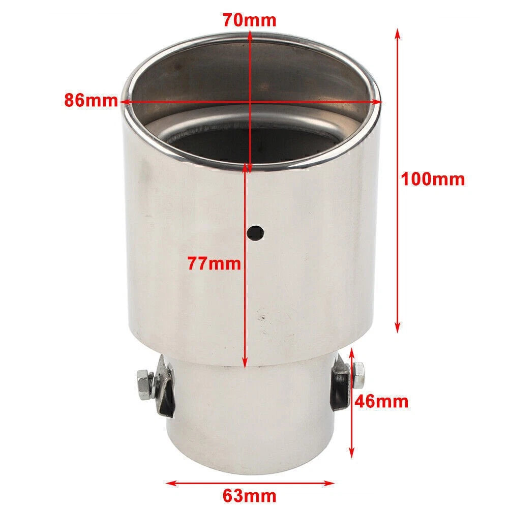 Stainless Steel Round Exhaust Pipe Tail Muffler Tip for Car Accessories