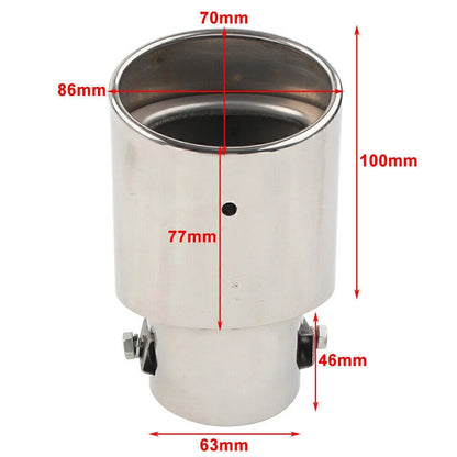Stainless Steel Round Exhaust Pipe Tail Muffler Tip for Car Accessories