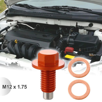 M1 1.75 Magnetic Oil Drain Plug Sump Cap Aluminum Alloy Orange