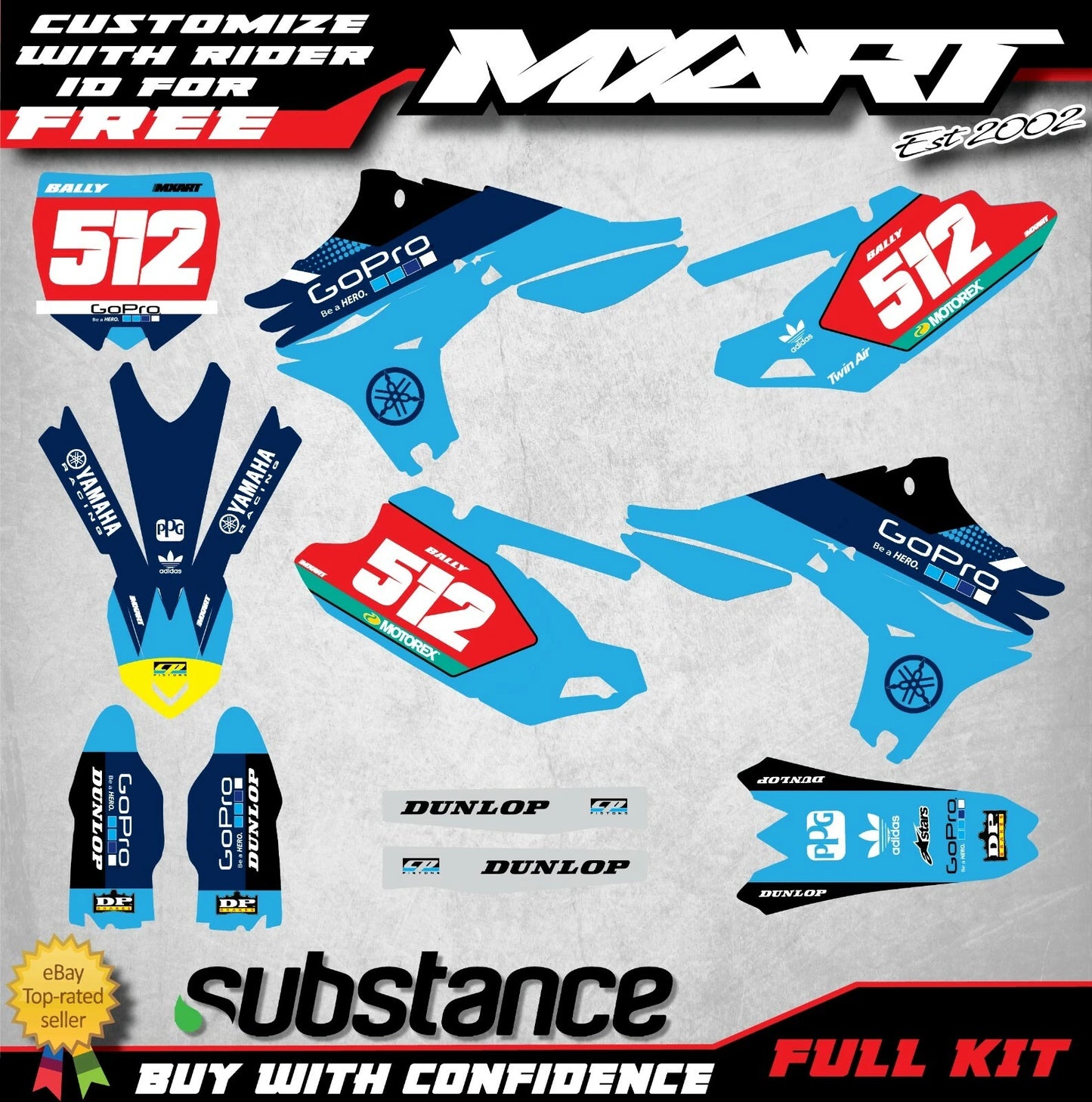 Graphics Kit for Yamaha YZF 450 BOOST STYLE Decals (2010-2013)