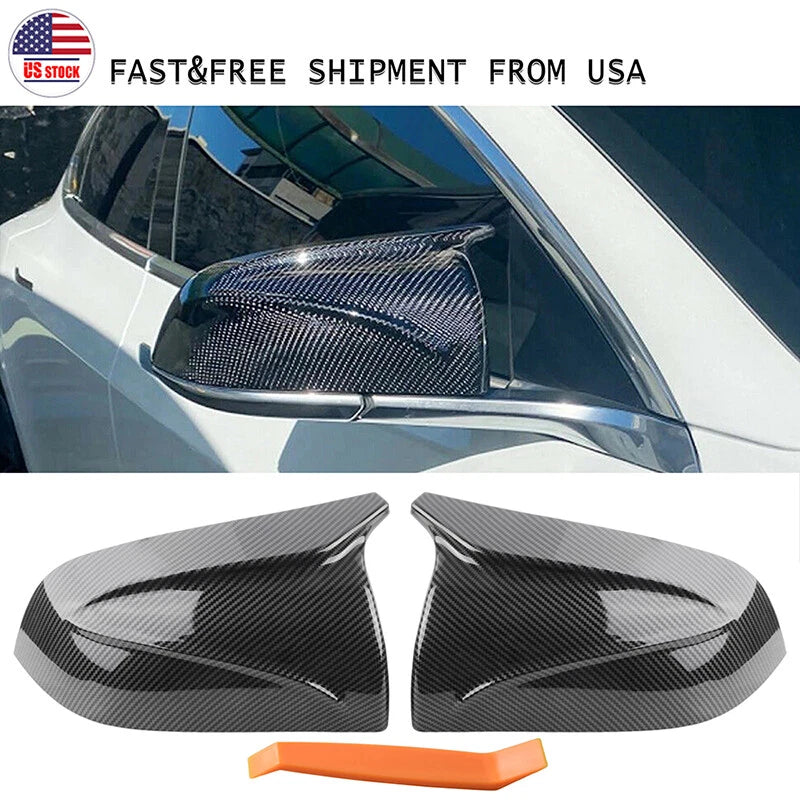 Carbon Fiber Side Mirror Covers for 2017-2022 Tesla Model 3 (2017-2022)