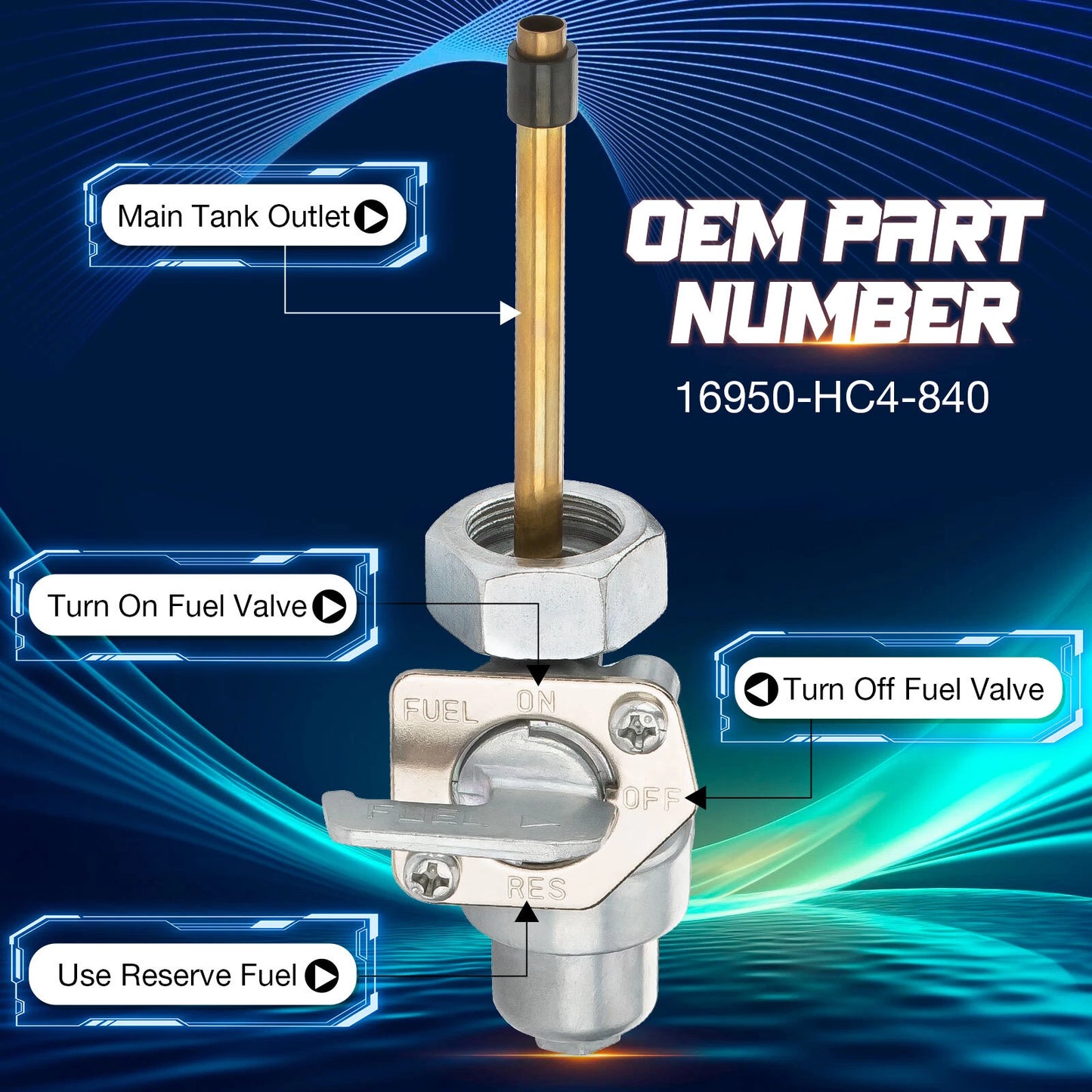 Fuel Petcock Valve for Honda Big Red ATC250ES/ATC250SX/ATC350X (1985–1987)