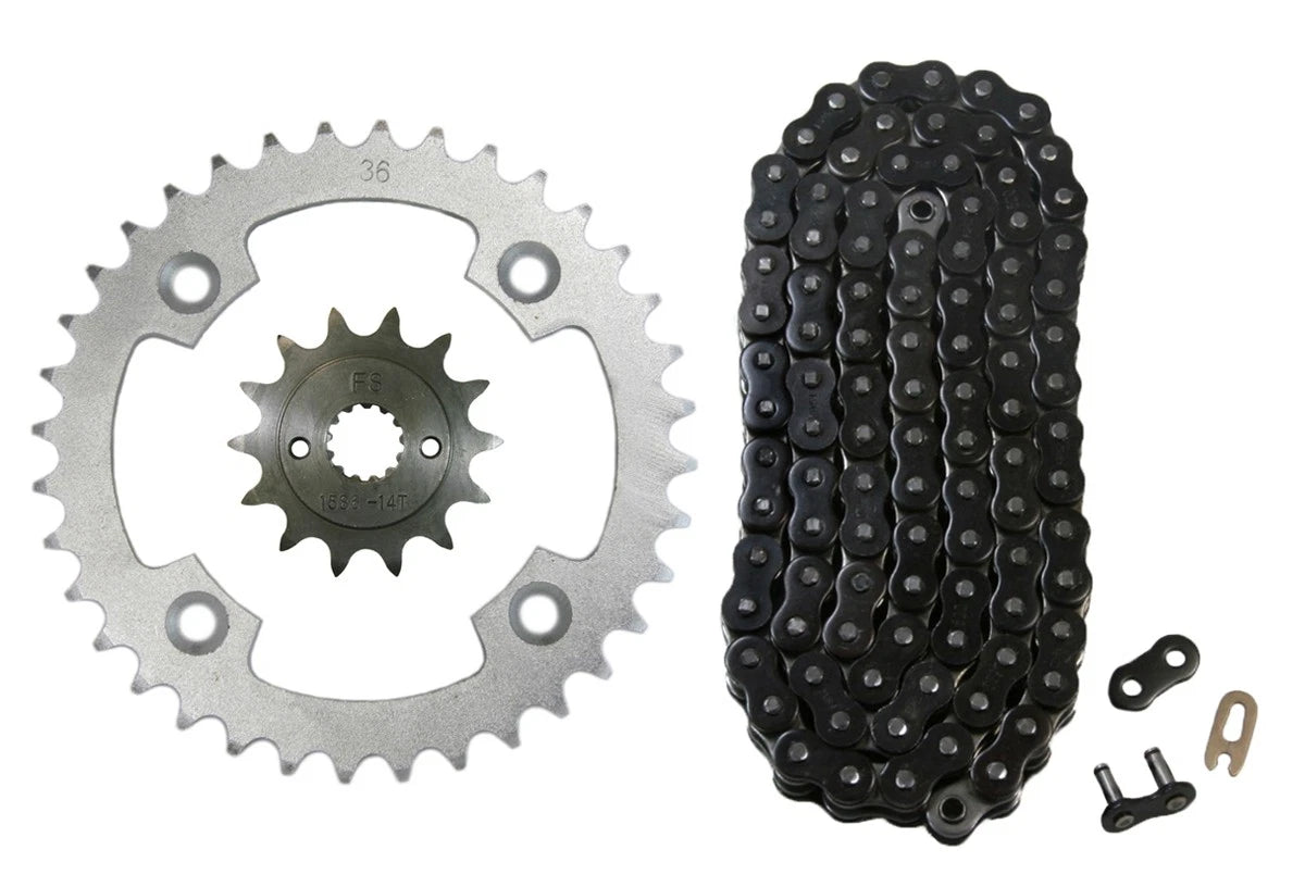 2 x Drive Chain & 14/36 Sprockets for Suzuki LT-R450 Quadracer (2005–2009)