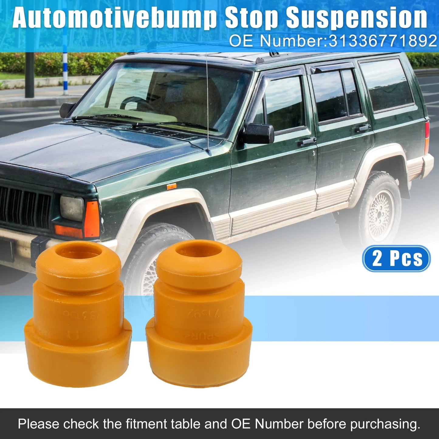 2x 2.6 Inch Front Suspension Bump Stop for BMW Rubber Orange