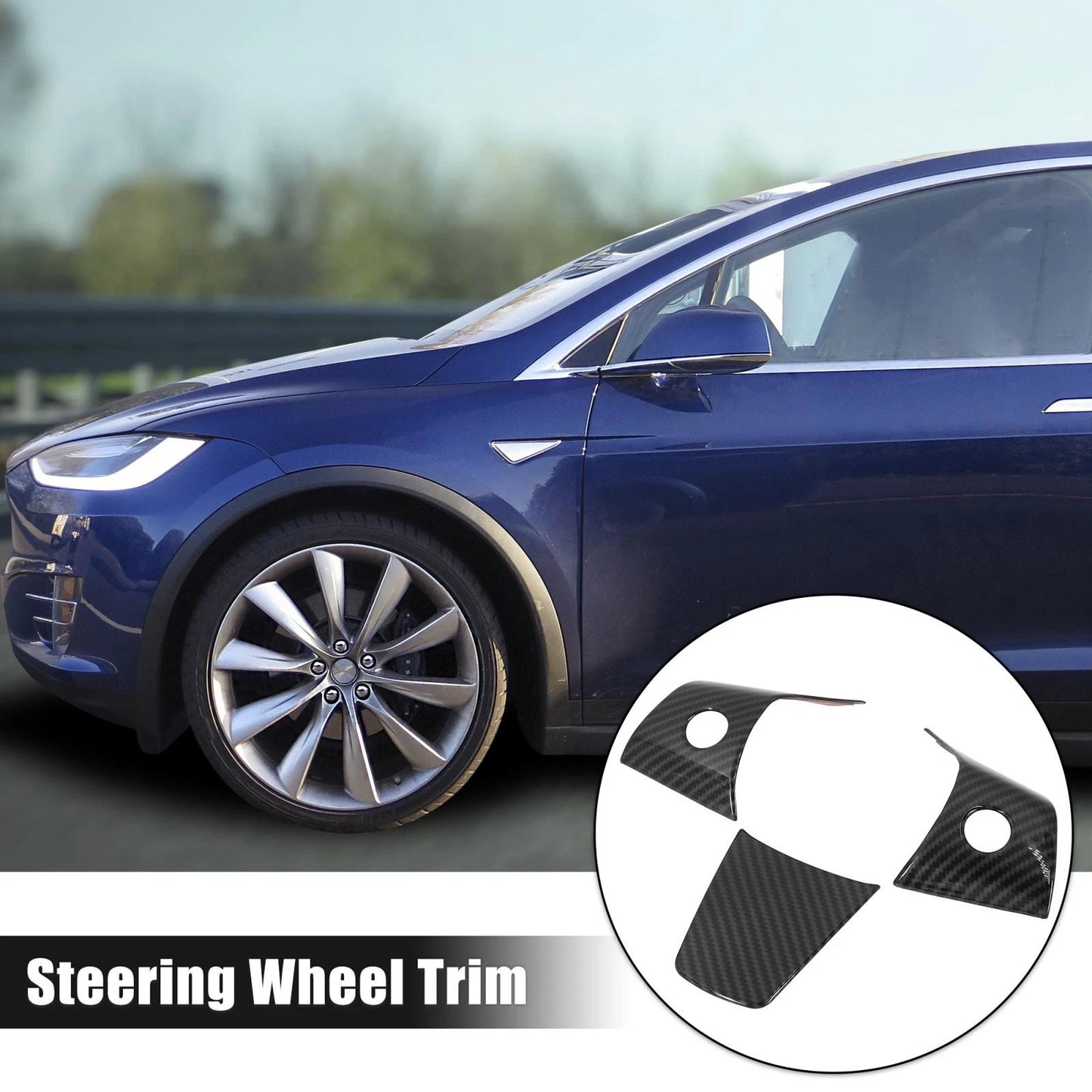 Steering Wheel Cover Trims Set for Tesla Model 3 (2017-2020)