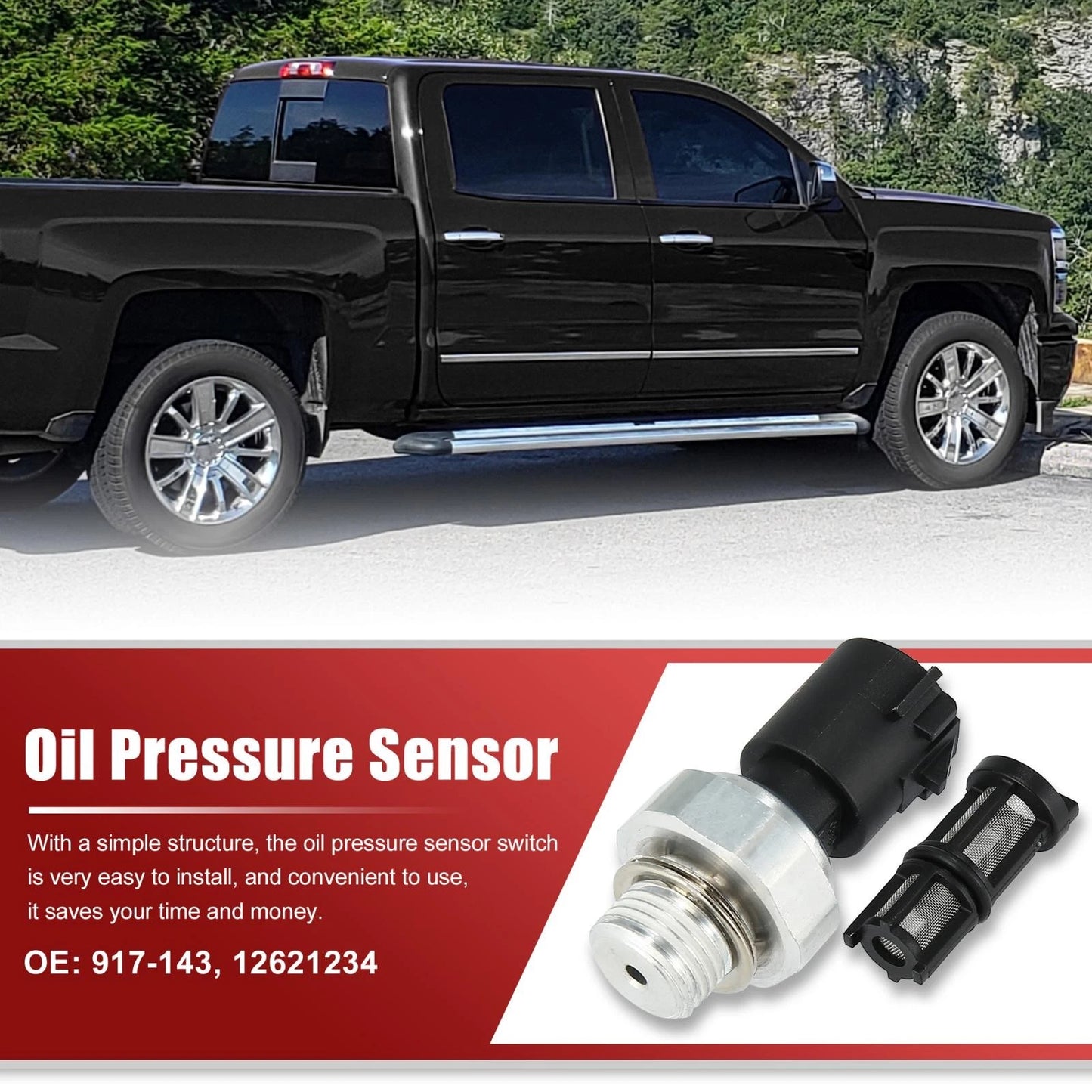 Oil Pressure Sensor Kit with Filter for GMC Chevrolet