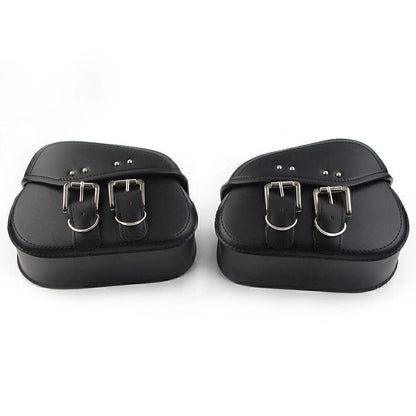 Black PU Leather Saddle Bags Side Luggage for Harley Sportster Dyna