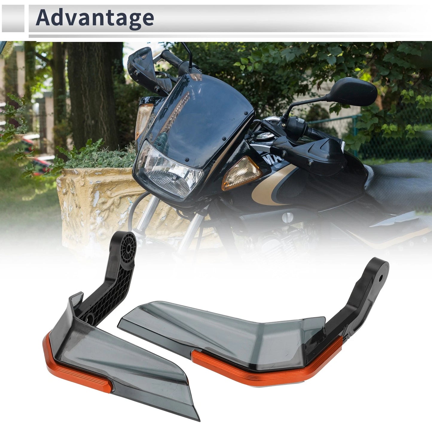 Set Universal Hand Guard for Motorcycles Knuckle Protector Orange ABS
