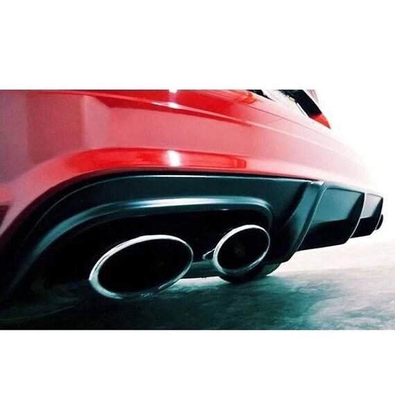 Rear Bumper Diffuser for Mercedes W204 C63 AMG Gloss Black (2007-2011)