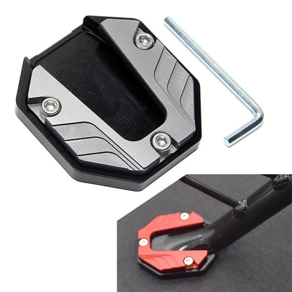 Kickstand Extender Foot Side Stand Pad for Motorcycle - Silver