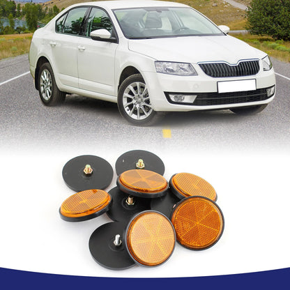 Reflector / 10 x / Orange Round Reflector for Motorcycle Scooter