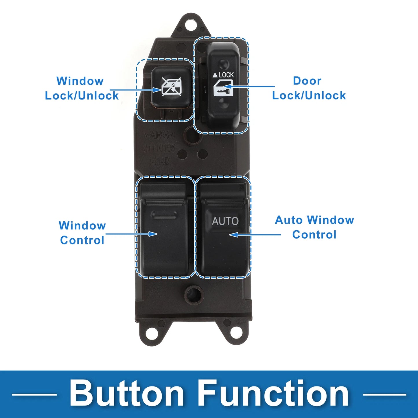 Front Right Side Power Window Switch for Toyota Hilux Land Cruiser (2008-2023)