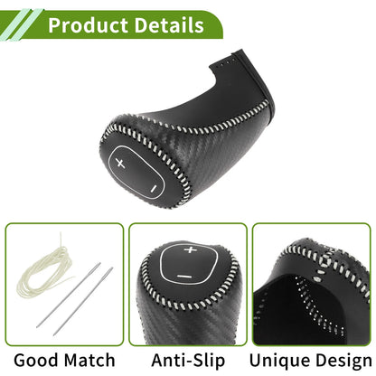 Gear Shift Knob Cover Black Carbon Fiber for Chevrolet Malibu (2016-2020)