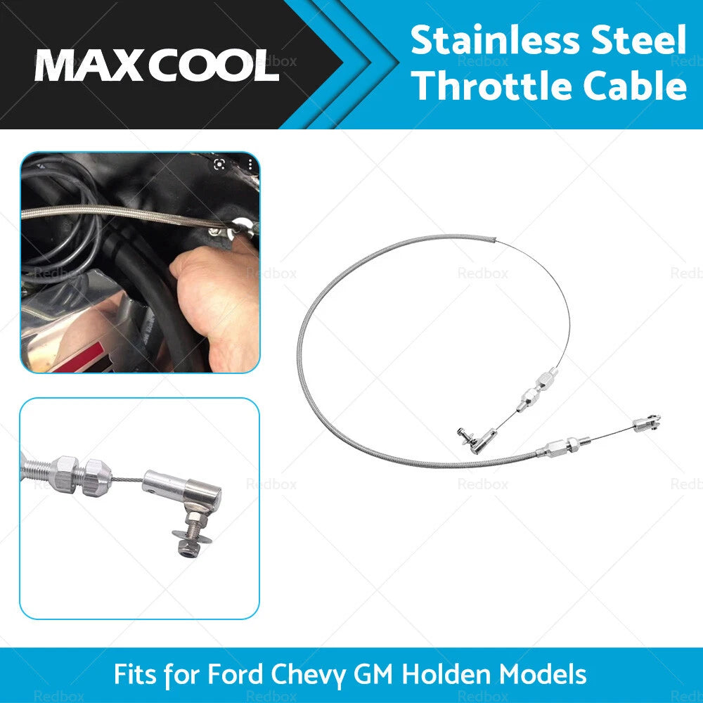 36" Braided Stainless Steel Throttle Cable for Ford Chevy GM Holden Models