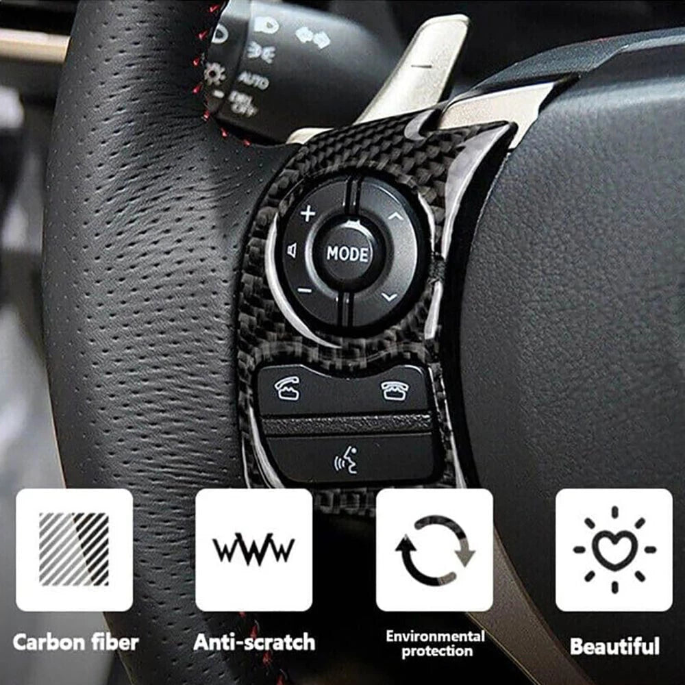 Carbon Fiber Steering Wheel Button Trims for Lexus IS250 IS300 IS350 (2014-2017)