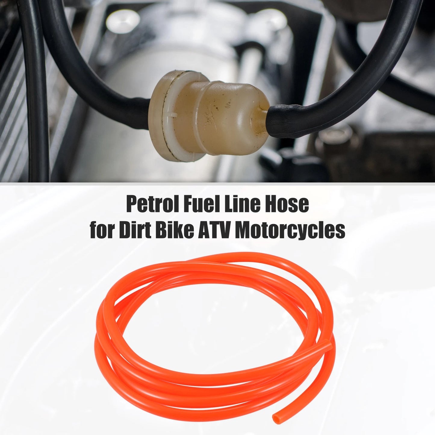 Vent Line Hose 0.31'' x 7ft Orange Red for Motorcycle Dirt Bike