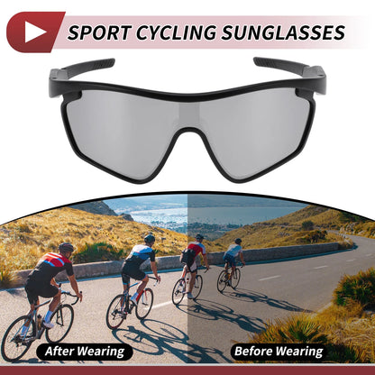 Motorcycle Riding Goggles Silver Tone Lens Black Frame