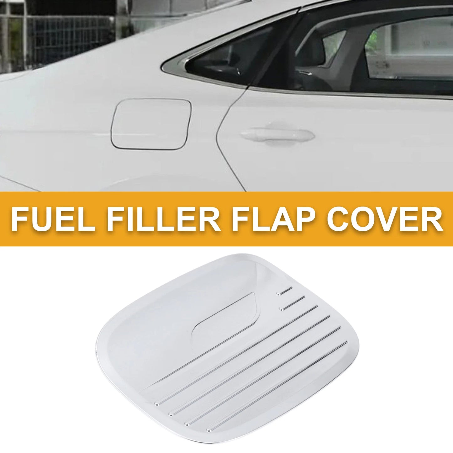 Fuel Tank Door Cap for Ford Explorer 2020-2025 Gas Tank Flap Chrome Silver