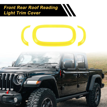 Blue Front Rear Roof Reading Light Trim Covers for Jeep Wrangler JK (2011-2017)