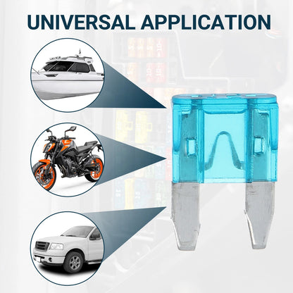 15A Mini Blade Fuses - Durable Short Circuit Protection - 100 Pcs for Cars