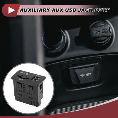 AUX USB Jack Port for Ford Edge 2011-2019 Black 1 Pcs